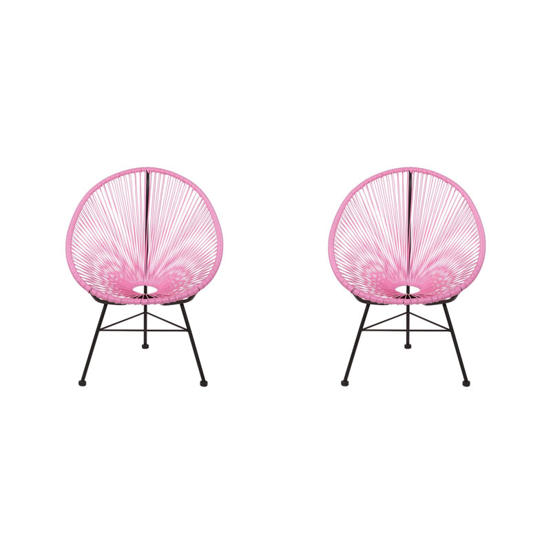 Dawud Outdoor Armless Lounge Chair, Pink