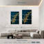 Harnek, feuilles d'or sur bleu marine II-108520459