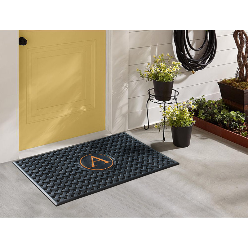 A1HC Natural Rubber Large Doormat, Entry Mat 24x39, A
