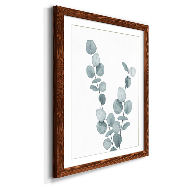 «Blue Botanical Wash III», reproduction d'art sur papier encadrée, Érable, H 37,5 po x l 27,5 po x P 1,5 po