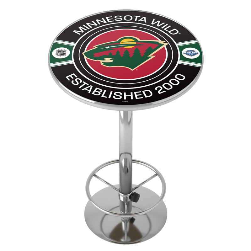 Minnesota Wild Patch  Bar Table With Footrest