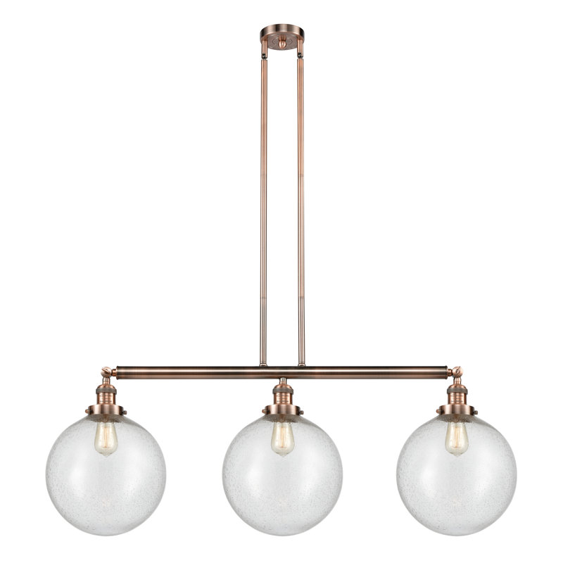 Luminaire suspendu pour îlot de cuisine 3 lumières Penman, Grainé, Ampoule non incluse, Cuivre antique