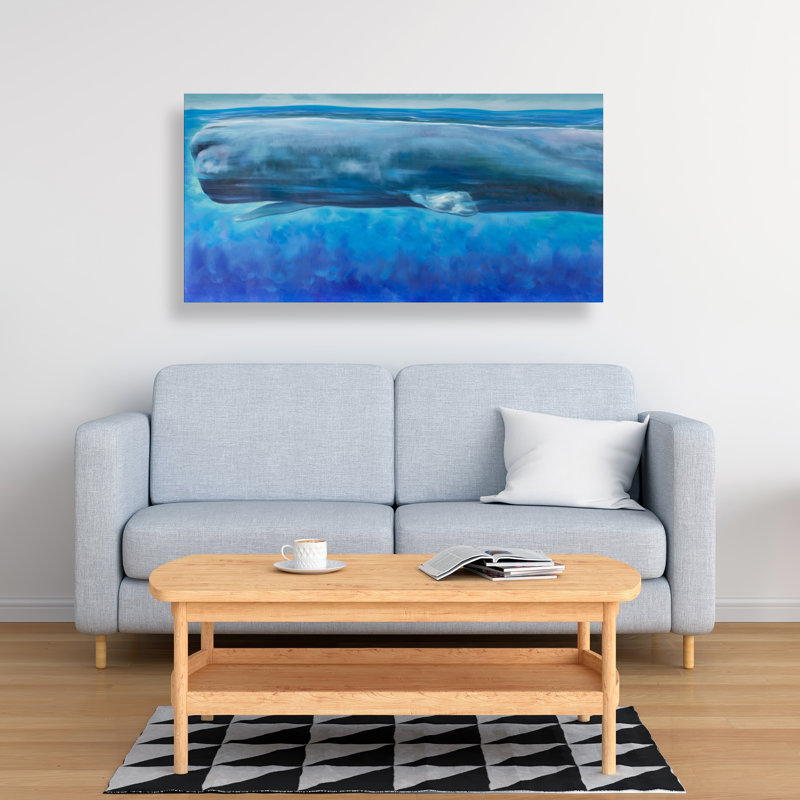 Art sur toile de cachalot | Décoration côtière aquatique
