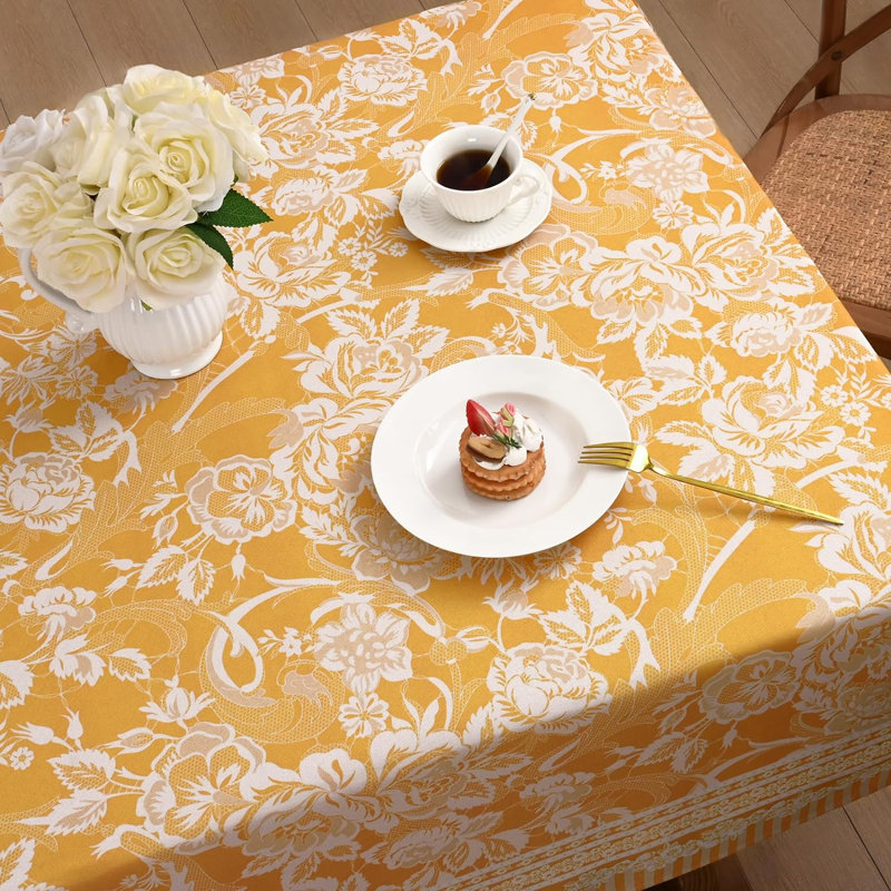 Florentius Rectangle Floral Polyester Tablecloth