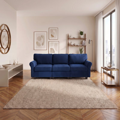 Canapé-lit 94 po avec sièges profonds, coussins amovibles à haut rebond, accoudoirs ergonomiques pour le salon, la chambre à coucher et le bureau
