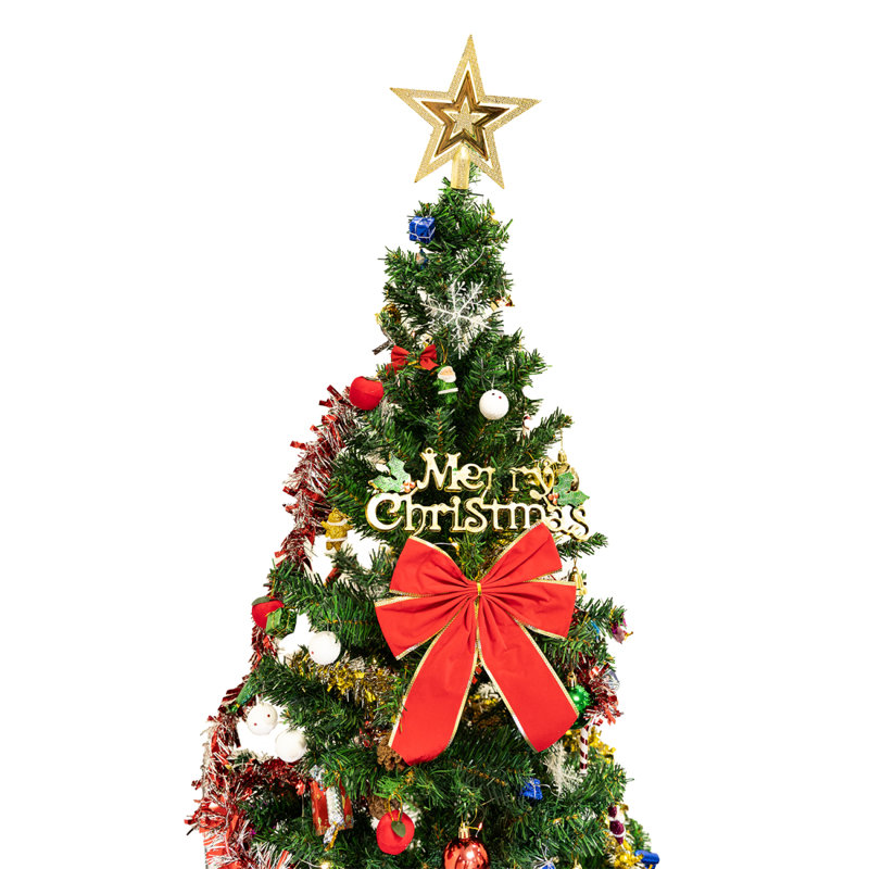 Arbre de Noël artificiel 6 pi avec lumières DEL écoénergétiques, dont 195 jupes d'arbre suspendues et garde-corps, H 6 pi