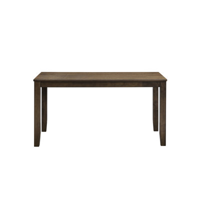 Table de salle à manger rectangulaire, de couleur noyer, de conception contemporaine, en bois d'hévéa massif, en cuir synthétique, table rectangulaire résistante à la charge dans la teinte, fabriquée en bois et avec une profondeur de 35, largeur 59, largeur 30