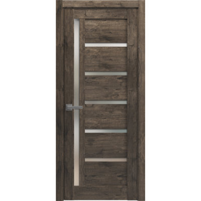 Porte-fenêtre massive en verre dépoli Quadro 4088 Chêne Cognac, panneau simple, cadre et poignées inclus, idéal pour salle de bain ou chambre à coucher. Porte robuste - 45,7 cm x 203,2 cm