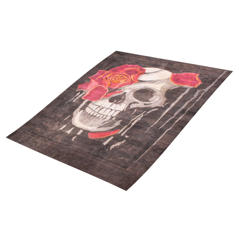 Tapis noir en laine noué à la main de conception unique 9 pi 3 po x 12 pi 10 po nouvel âge Zambom