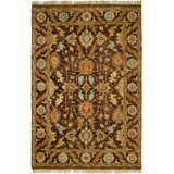 Hand Knotted Wool Oriental Area Rug in Brown