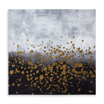Gold Paint Splash Tablecloth | Abstract Pattern Gray Background