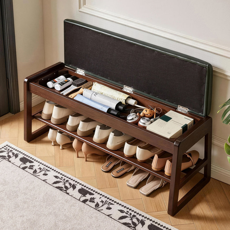 Banc de rangement rembourré pour chaussures, Green
