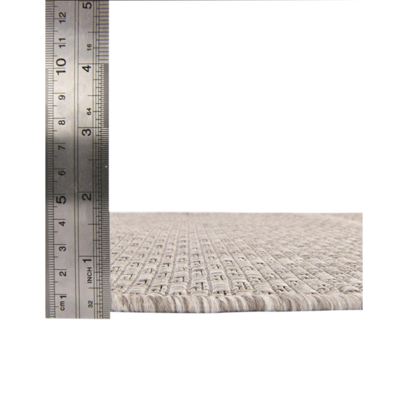 Bembry Beige Indoor/Outdoor Area Rug, Square 13'