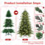 Arbre de Noël à charnière plein 4 pi PVC + PE vert avec support en métal 4 pi-424524965