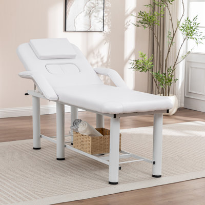 [quality-certified] Multi-functional Beauty Bed | 600 Lb Ultra Capacity | 0–30° Smooth-tilt Backrest | Water-resistant Pu Leather + High-density Memory Foam | Detachable Breast Cushion | Ideal For Aesthetics, Massage & Tattoo
