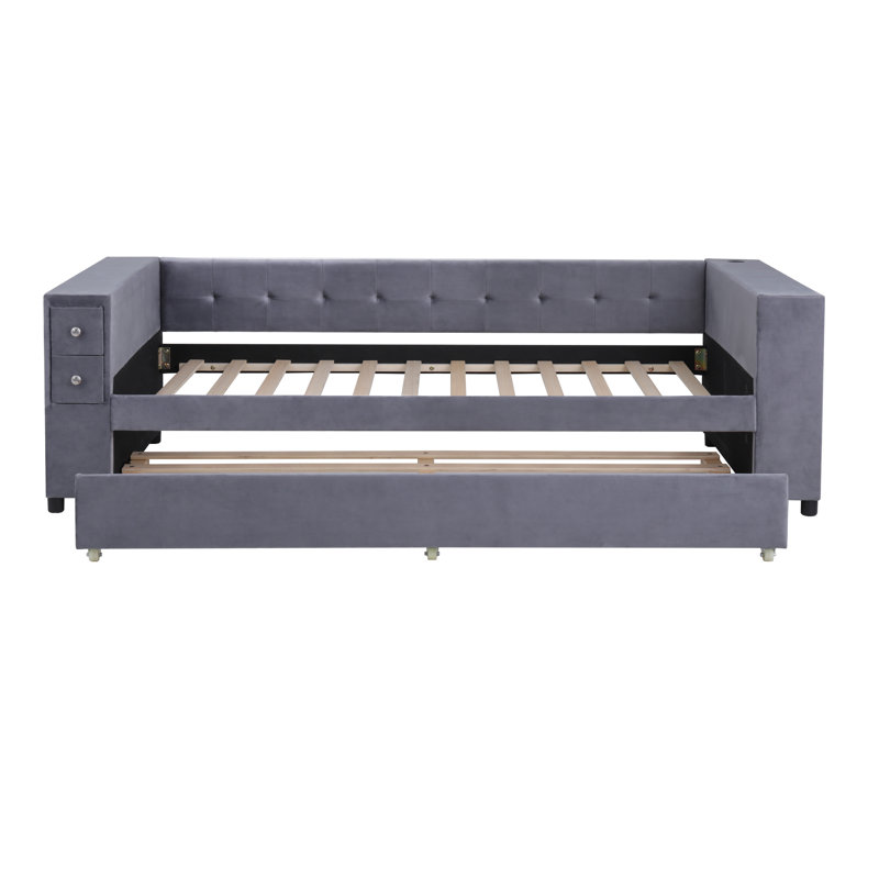 Lit tapissier avec lit gigogne