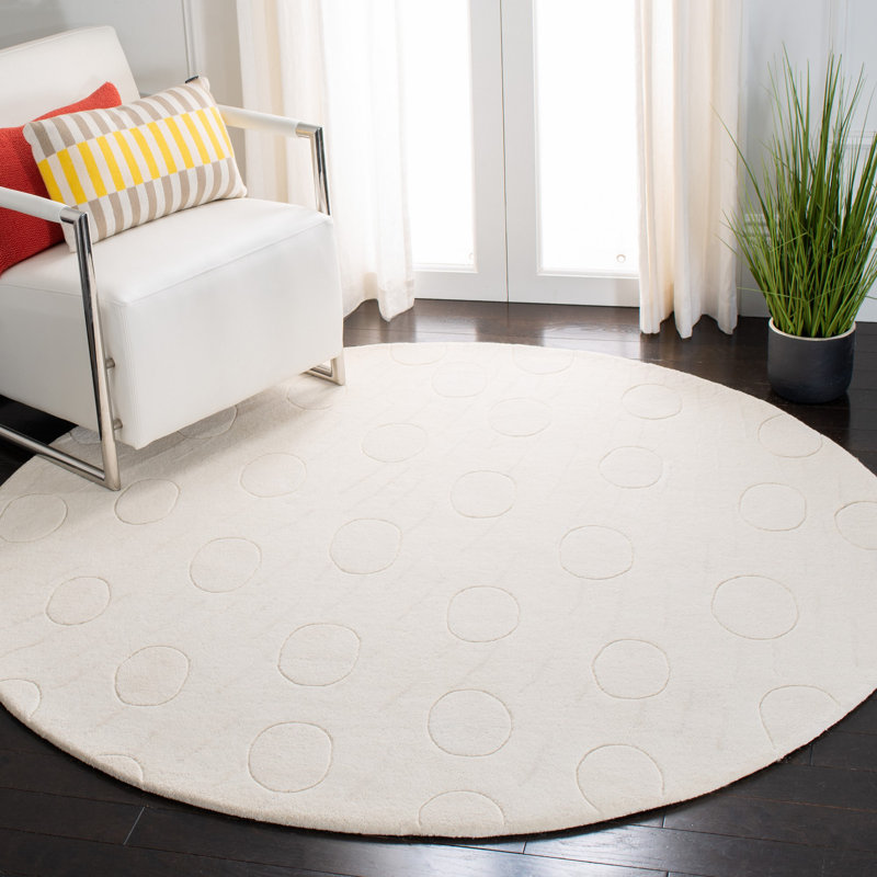 Steuart Hand Tufted Wool Geometric Rug, Round 6'