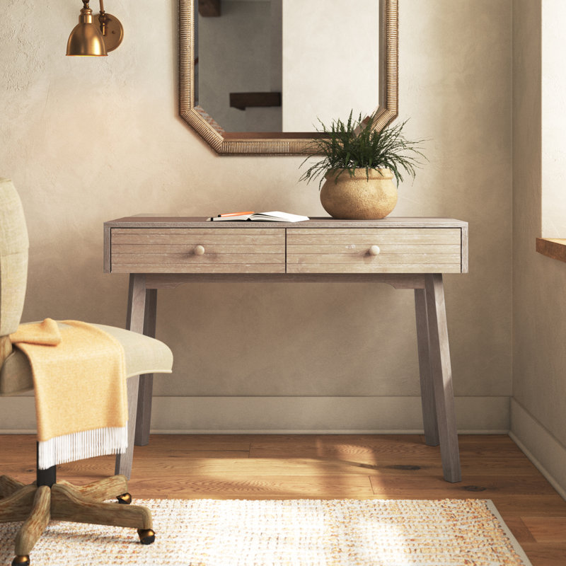 Raphael Solid Wood Base Writing Desk, Natural