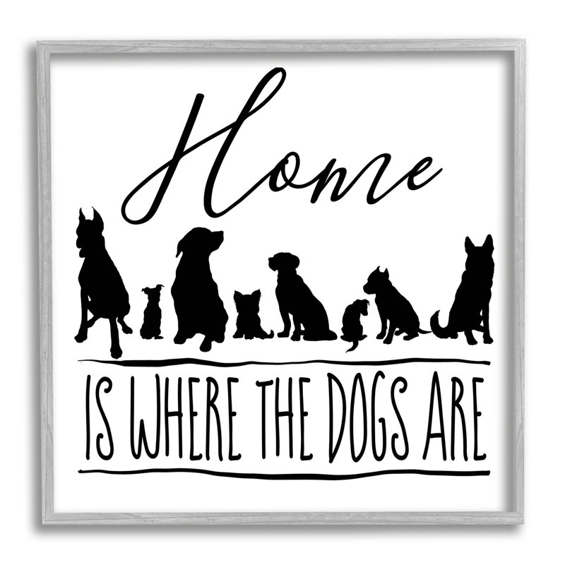 «Home Is Where Dogs Are», estampe numérique par Elizabeth Medley, H 24 po x l 24 po x P 1,5 po, Estampe numérique Farmhouse