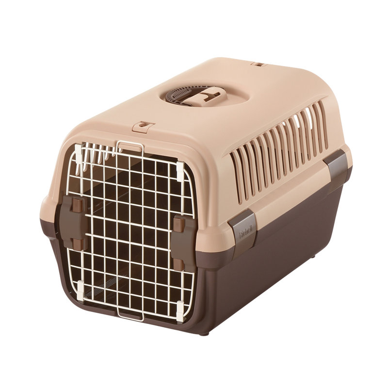 Cage de transport pour animal domestique, Beige / brun, Très petit (H 14,4 po x l 14,4 po x P 22,4 po)