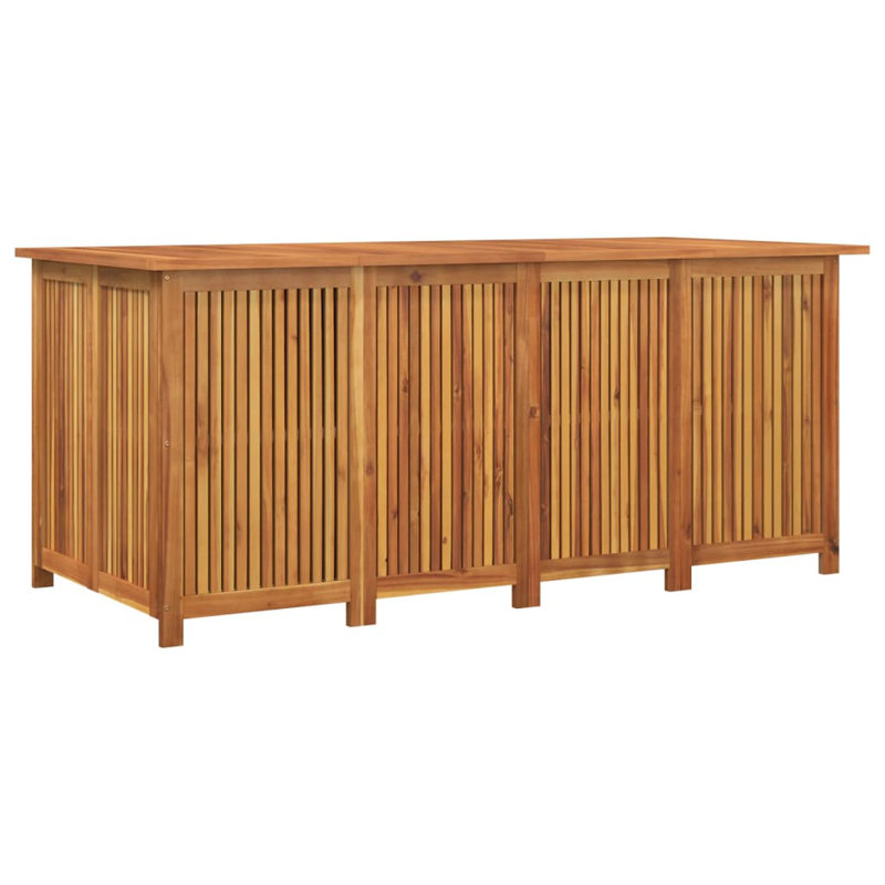 Ebern Designs Meradith 175cm W Water Resistant Acacia Solid Wood Deck Box in Brown