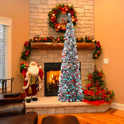 Arbre de Noël escamotable coloré en forme de pagode ronde rétractable