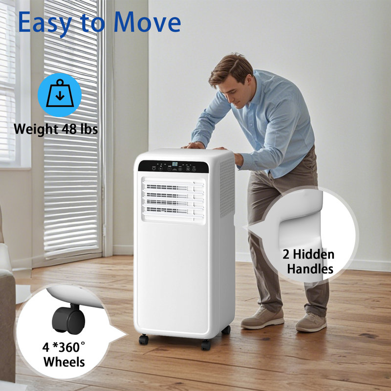 Erivess 8000 BTU Portable Air Conditioners Quiet Portable Cooling AC Up to 400 Sq.Ft. with Dehumidifier