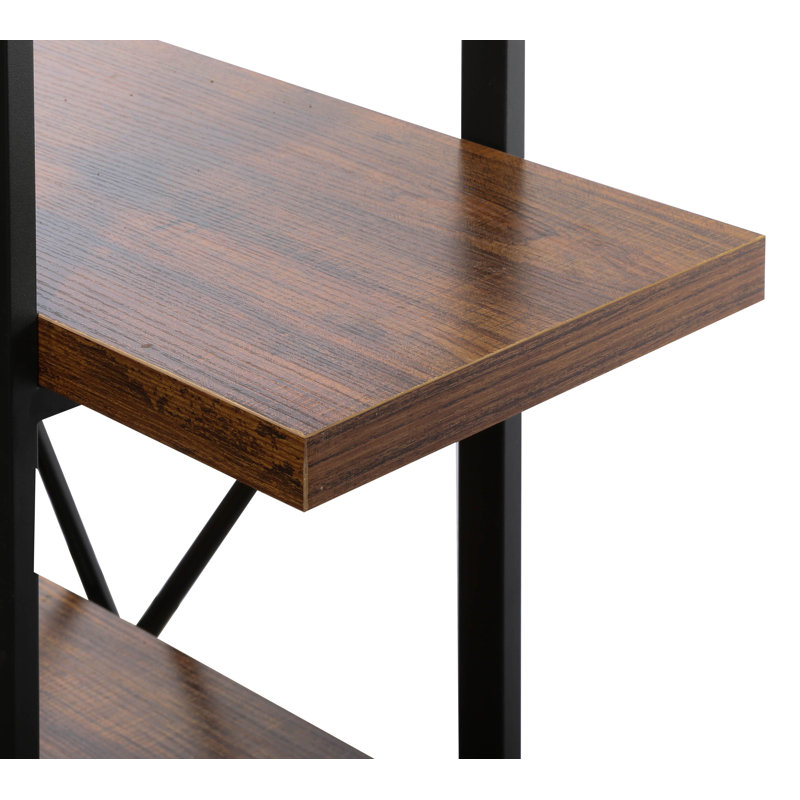 Étagère en acier H 71,06 po x l 106,3 po, Noyer / Noir