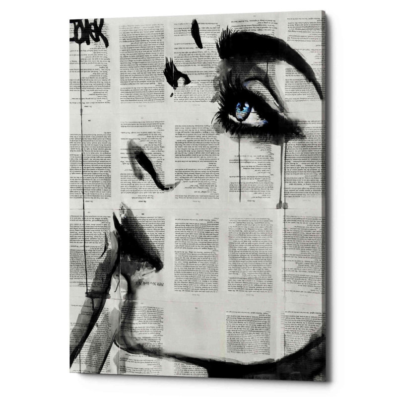 «Never Know» par Loui Jover, art mural sur toile, H 16 po x l 12 po x P 0,75 po