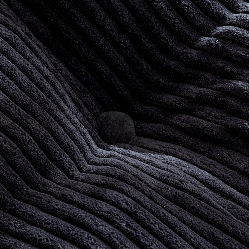 Tri-Fold Velours côtelé 6 po, Lit simple, Noir