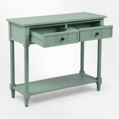 Console de style traditionnel avec deux tiroirs et une tablette inférieure