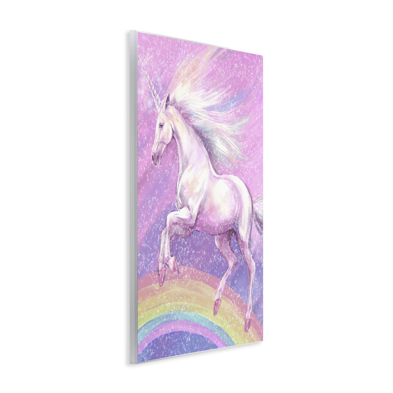 " Rainbow Unicorn Scene " by Ziwei Li, 19" H x 13" W x 0.5" D