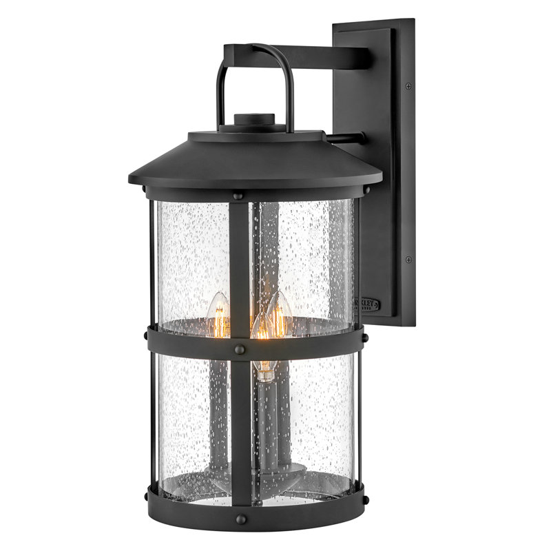 Hinkley Lakehouse Three-Light Wall Mount Outdoor Lantern - Adjustable Height, Black