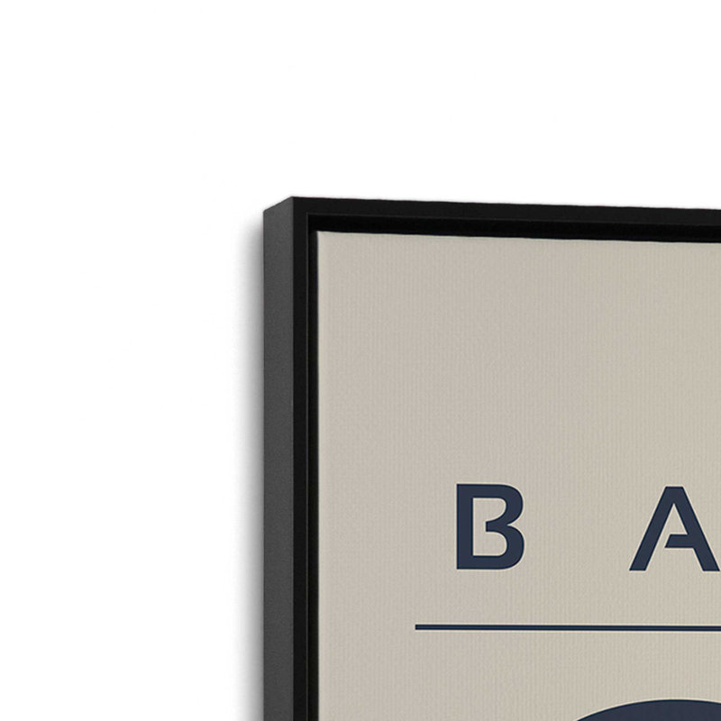 «Midnight Retro Bauhaus», reproduction sur toile encadrée, H 30,75 po x l 20,75 po, Cadre flottant noir satiné, Minuit minuit