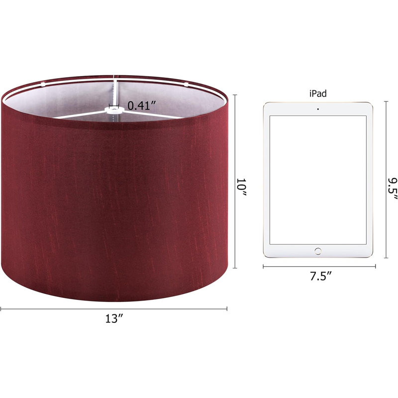 Ensemble de 2 abat-jours cylindriques en fausse soie pour lampes de table - 13 * 13 * 10 pouces (araignée) de remplacement pour abat-jour moderne, veilleuse pour assemblage requis