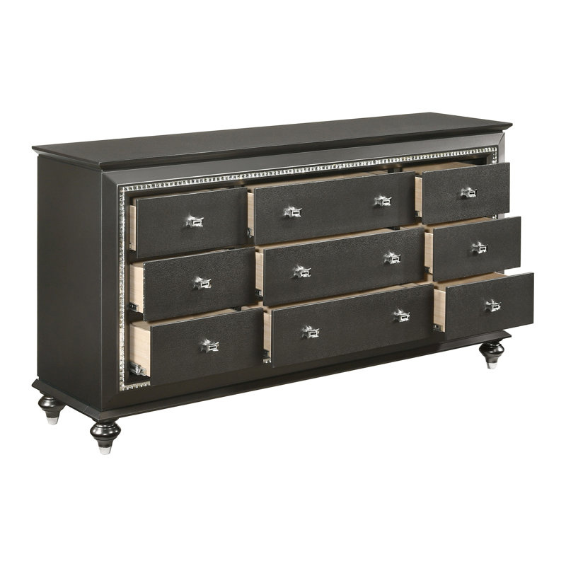 Commode, gris métallique