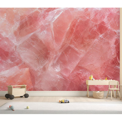 Wall Mural Peel and Stick Wallpaper Himalayan pink salt rock from whole solid crystal block Self-Adhesive Removable Contact Paper Wall Decor for Living Room Bedroom 69"H x 96"W