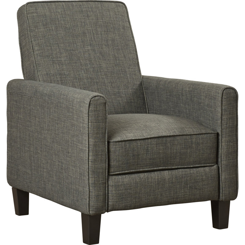 Cantalupo 26.75" W Manual Push Back Upholstered Club Recliner, Dark Gray Polyester