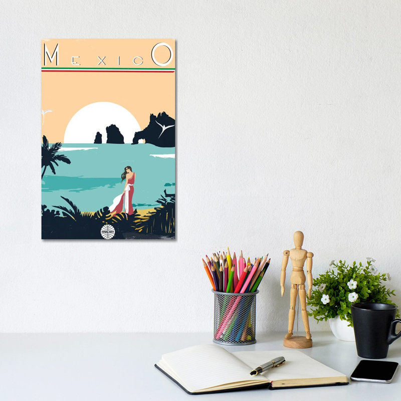 «Mexico par Fly» - Giclée sur toile tendue avec châssis, H 12 po x l 8 po x P 0,75 po