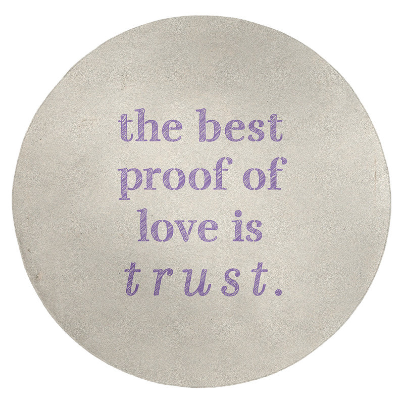Tapis d’amour en polyester à & trust quoted quot, Rond 5 pi
