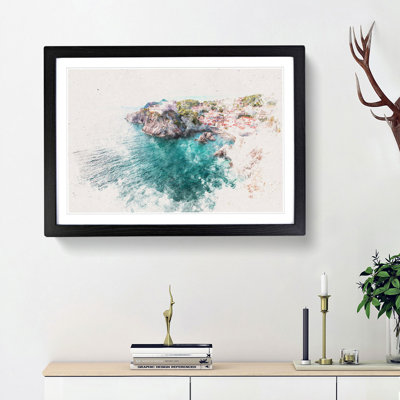 Walls Of Dubrovnik In Croatia Watercolour - Framed Print