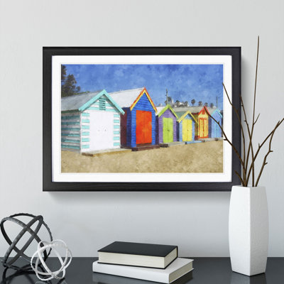 Colourful Beach Huts - Picture Frame Graphic Art