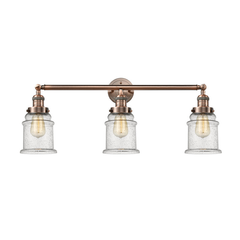 Galaviz 3 - Light Dimmable Vanity Light, Seedy 2, Antique Copper, 6 Watt Vinage LED Bulb