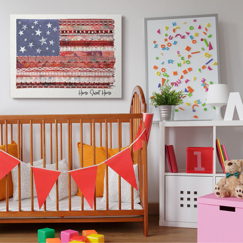 Drapeau américain Home Sweet Home, Toile tendue, H 36 po x l 48 po