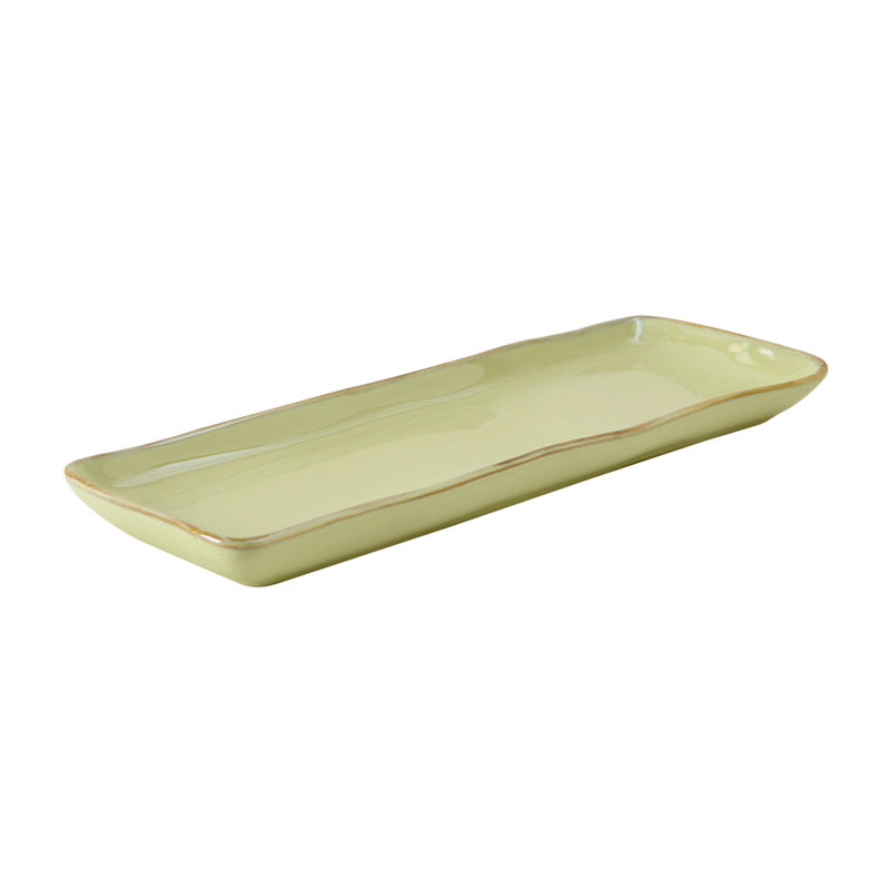 Plateau artisanal, H 1,25 po x l 13,75 po x P 5 po, Vert taillis de sauge