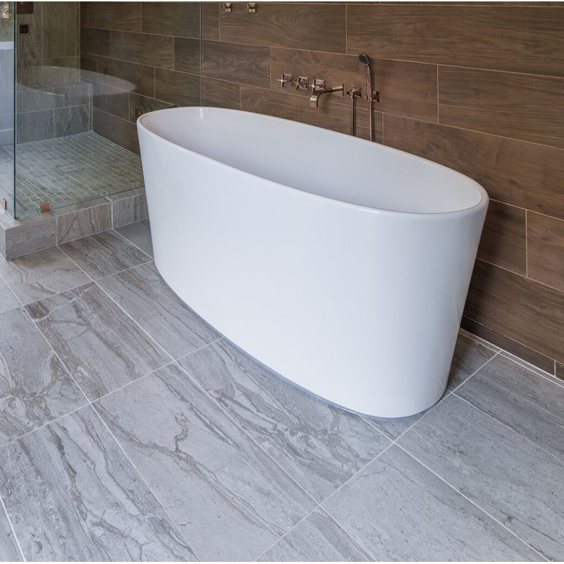 Newbury 62'' L Soaking Bathtub, Matte White