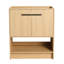 Meuble-lavabo autoportant de 76 cm (30 po), armoire en contreplaqué à 2 portes, résistant aux rayures et à l'humidité, assemblage facile, design américain, finition chêne.