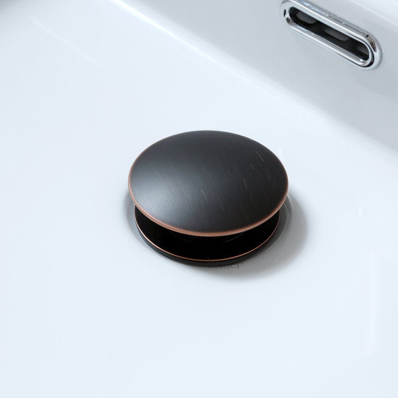 Bouchon de vidange de salle de bain avec trop-plein Pop-Up, Bronze huilé