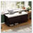 Classic Storage Bench with 3 Drawers, Hidden Compartment, and Cushioned Seat-1950075422