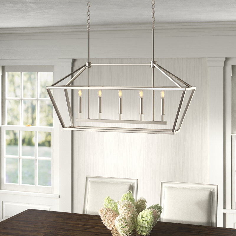 Glenhaven 5 - Light Kitchen Island Pendant, Satin Nickel